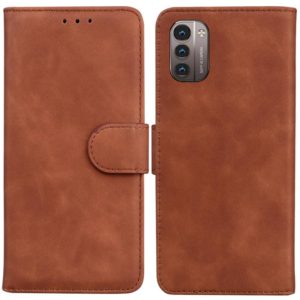 For Nokia G11 / G21 Skin Feel Pure Color Flip Leather Phone Case(Brown) (OEM)