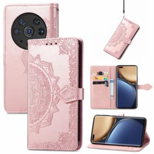 For Honor Magic3 Pro Mandala Flower Embossed Flip Leather Phone Case(Rose Gold) (OEM)