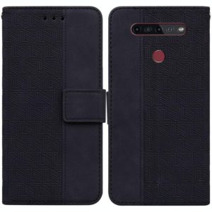 For LG K41S / K51S Geometric Embossed Leather Phone Case(Black) (OEM)