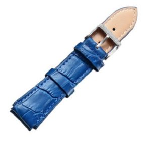 CAGARNY Simple Fashion Watches Band Silver Buckle Leather Watch Band, Width: 18mm(Blue) (CAGARNY) (OEM)