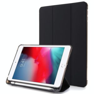 For iPad Mini 4 Airbag Horizontal Flip Leather Case with Three-fold Holder (Black) (OEM)