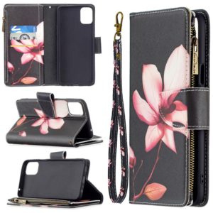For LG K42 Colored Drawing Pattern Zipper Horizontal Flip Leather Case with Holder & Card Slots & Wallet(Lotus) (OEM)