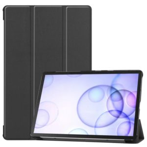 Custer Texture Horizontal Flip Leather Case with Three-folding Holder & Sleep / Wake-up Function for Galaxy Tab S6 T860 / T865(Black) (OEM)