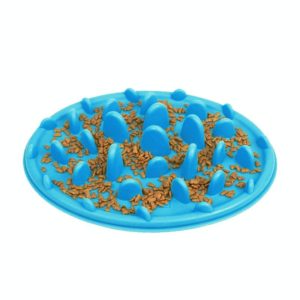 Pet Cat and Dog Jungle Silicone Anti-choke Food Bowl, Size:30.5x22.5cm(Blue) (OEM)