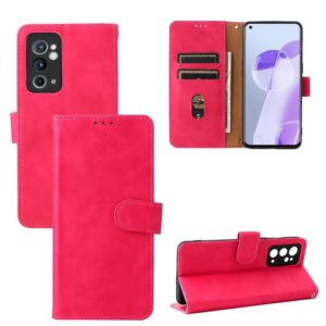 For OnePlus 9RT 5G Skin Feel Magnetic Buckle Calf Texture PU Phone Case(Rose Red) (OEM)