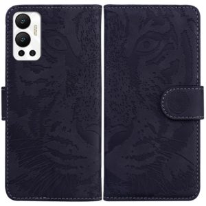 For Infinix Hot 12 Tiger Embossing Pattern Horizontal Flip Leather Phone Case(Black) (OEM)