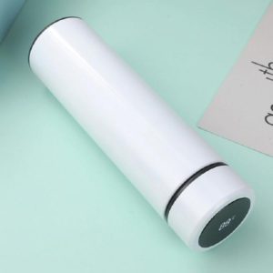 Smart Temperature Display 304 Stainless Steel Vacuum Flask Creative Business Cup For Male And Female Students, Style:High-quality(White) (OEM)