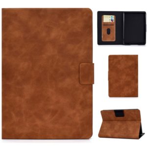 For Kindle Paperwhite 4 / 3 / 2 / 1 Cowhide Texture Horizontal Flip Leather Case with Holder & Card Slots & Sleep / Wake-up Function(Brown) (OEM)