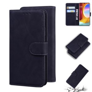 For LG Velvet / G9 Skin Feel Pure Color Flip Leather Phone Case(Black) (OEM)