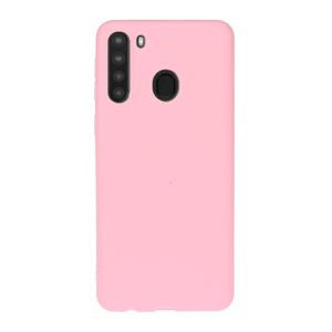 For Galaxy A21 Solid Color Frosted TPU Phone Case(Magenta) (OEM)