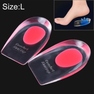 1 Pair Women Silicone Gel Comfort Heel Cups Pads Half Pads, Size: L(Pink) (OEM)