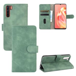 For OPPO A91 / F15 / Reno3(Southeast Asia Version) Solid Color Skin Feel Magnetic Buckle Horizontal Flip Calf Texture PU Leather Case with Holder & Card Slots & Wallet(Green) (OEM)