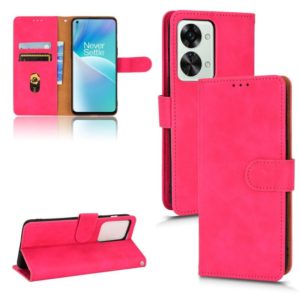 For OnePlus Nord 2T 5G Skin Feel Magnetic Flip Leather Phone Case(Rose Red) (OEM)