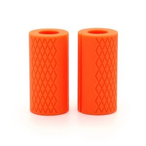 Dumbbell Barbell Grip Silicone Thick Bar Handles(Orange) (OEM)