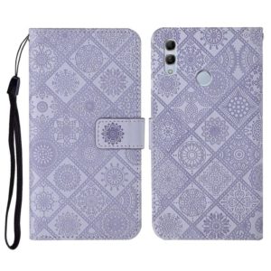 For Huawei P smart 2019 / Honor 10 Lite Ethnic Style Embossed Pattern Horizontal Flip Leather Case with Holder & Card Slots & Wallet & Lanyard(Purple) (OEM)