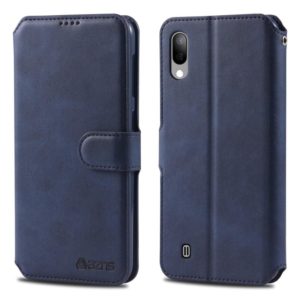 For Galaxy A10 / M10 AZNS Calf Texture Magnetic Horizontal Flip PU Leather Case with Holder & Card Slots & Photo Frame(Blue) (AZNS) (OEM)