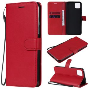 For Huawei Enjoy 20 5G Solid Color Horizontal Flip Protective Leather Case with Holder & Card Slots & Wallet & Photo Frame & Lanyard(Red) (OEM)