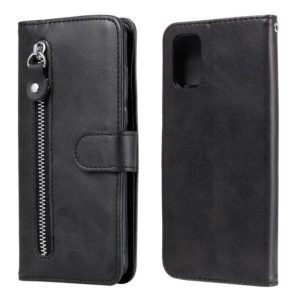 For Samsung Galaxy S20 FE Fashion Calf Texture Zipper Horizontal Flip Leather Case with Stand & Card Slots & Wallet Function(Black) (OEM)