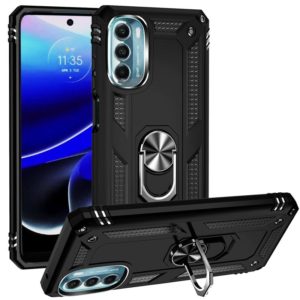 For Motorola Moto G 5G 2022 Shockproof TPU + PC Holder Phone Case(Black) (OEM)