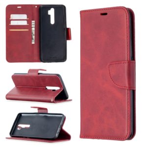 For Oppo A5 (2020) / A9 (2020) Retro Lambskin Texture Pure Color Horizontal Flip PU Leather Case with Holder & Card Slots & Wallet & Lanyard(Red) (OEM)