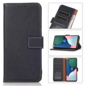 For Motorola Edge (2021) Litchi Texture PU + TPU Horizontal Flip Leather Case with Holder & Card Slots & Wallet(Blue) (OEM)