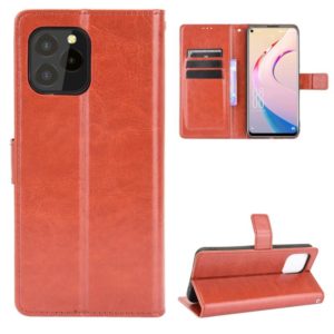 For Oukitel C21 Pro Crazy Horse Texture Horizontal Flip Leather Case with Holder & Card Slots & Lanyard(Brown) (OEM)