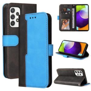 For Samsung Galaxy A52 5G / 4G Business Stitching-Color Horizontal Flip PU Leather Case with Holder & Card Slots & Photo Frame(Blue) (OEM)