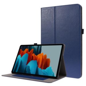 For Samsung Galaxy Tab S8+ / Tab S8 Plus / Tab S7 FE / Tab S7+ / T970 Crazy Horse Texture Horizontal Flip Leather Case with 2-folding Holder & Card Slot(Dark Blue) (OEM)