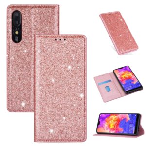 For Huawei P20 Pro Ultrathin Glitter Magnetic Horizontal Flip Leather Case with Holder & Card Slots(Rose Gold) (OEM)