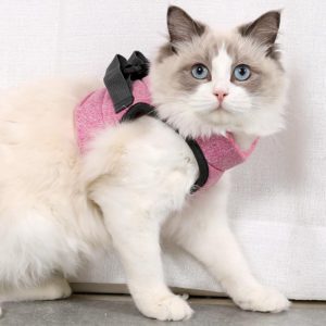 Cat Leash Pet Chest Harness Leash, Size: L(Pink) (OEM)