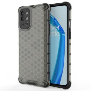 For OnePlus 9R Shockproof Honeycomb PC + TPU Case(Black) (OEM)