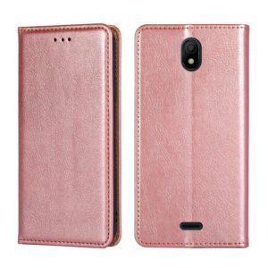 For Nokia C100 Gloss Oil Solid Color Magnetic Flip Leather Phone Case(Rose Gold) (OEM)