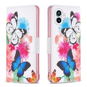 For Nothing Phone 1 Colored Drawing Pattern Leather Phone Case(Butterflies) (OEM)