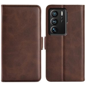 For ZTE Axon 40 Ultra Dual-side Magnetic Buckle Leather Phone Case(Brown) (OEM)