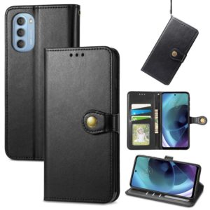 For Motorola Moto G51 Solid Color Leather Buckle Phone Case(Black) (OEM)
