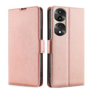 For Honor 70 Pro/70 Pro+ Ultra-thin Voltage Side Buckle Horizontal Flip Leather Phone Case(Rose Gold) (OEM)