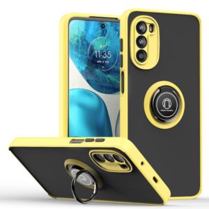 For Motorola Moto G52 Q Shadow 1 Series TPU + PC Phone Case with Ring Holder(Yellow) (OEM)