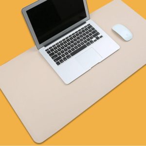 Multifunction Business PU Leather Mouse Pad Keyboard Pad Table Mat Computer Desk Mat, Size: 90 x 45cm(Apricot) (OEM)