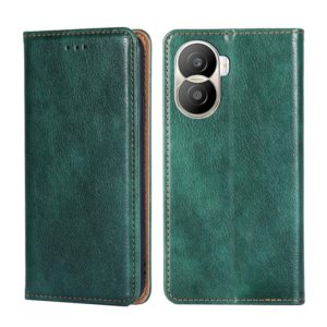 For Honor X40i Gloss Oil Solid Color Magnetic Leather Phone Case(Green) (OEM)