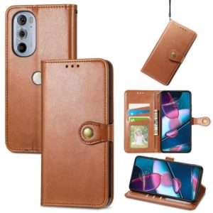 For Motorola Edge 30 Pro Retro Solid Color Buckle Leather Phone Case(Brown) (OEM)