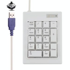 DX-17A 17-keys USB Wired Mechanical Black Shaft Mini Numeric Keyboard(White) (OEM)