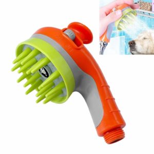Pet Shower Shower Brush with Non-slip Handle Nozzle(Orange) (OEM)