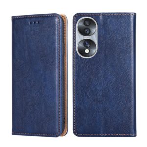 For Honor 70 Gloss Oil Solid Color Magnetic Leather Phone Case(Blue) (OEM)