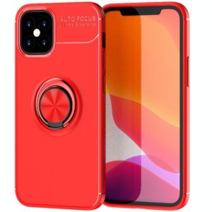 For iPhone 12 mini Metal Ring Holder 360 Degree Rotating TPU Case(Red+Red) (OEM)