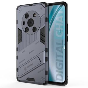 For Honor Magic3 Pro Punk Armor 2 in 1 PC + TPU Shockproof Case with Invisible Holder(Grey) (OEM)