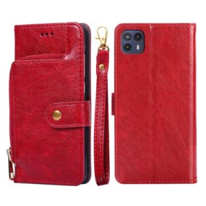 For Motorola Moto G50 5G Zipper Bag PU + TPU Horizontal Flip Leather Case(Red) (OEM)