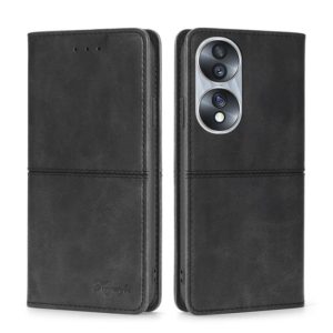 For Honor 70 Cow Texture Magnetic Horizontal Flip Leather Phone Case(Black) (OEM)