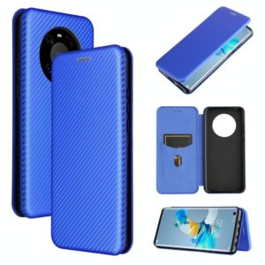 For Huawei Mate 40 Carbon Fiber Texture Horizontal Flip TPU + PC + PU Leather Case with Card Slot(Blue) (OEM)