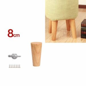 Solid Wood Sofa Foot Table Leg Cabinet Foot Furniture Chair Heightening Pad, Size:8 cm, Style:Vertical(Wood Color) (OEM)