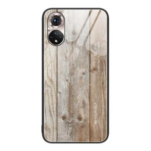 For Honor 50 Wood Grain Glass Protective Case(Grey) (OEM)